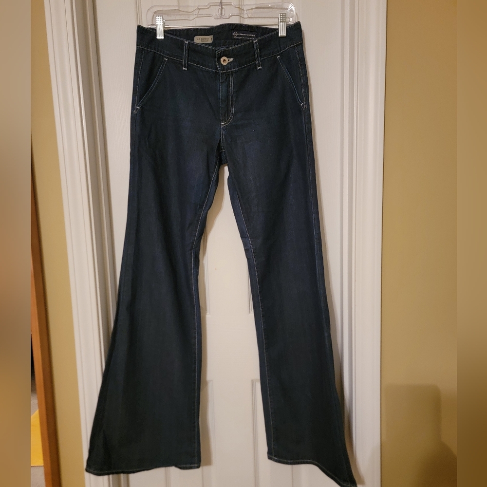 AG Adriano Goldschmied Navy Wide Leg Jeans
